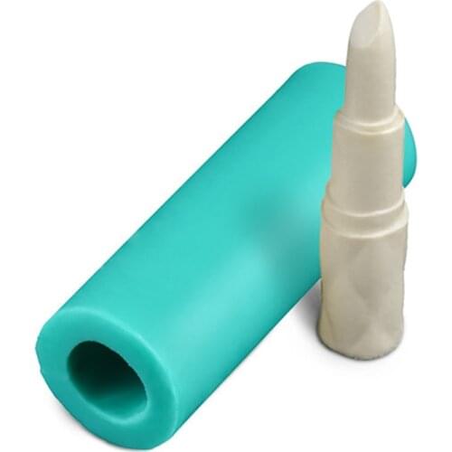 1 Pcs Lipstick Shape Cake Mold Silicone Cosmetics Fondant Mold DIY Cake Decoration Makeup Tools Design Lipstick Cake Mould E698