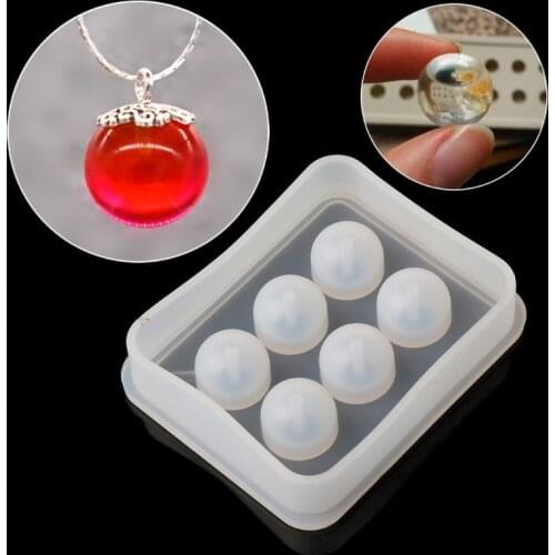 R2LE Silicone Mold 12mm Ball 3D DIY Jewelry Necklace Pendant Making Tools Epoxy Resin Crafts Cake Fondant Decoration Molds Gifts