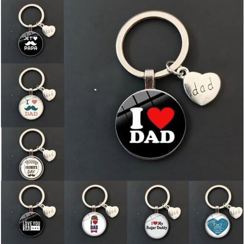 Super Papá Llavero Colgante Llavero De CúPula De Vidrio Mi Papá Es Un SuperhéRoe Llavero De Vidrio Redondo Regalo Del DíA Del Pa