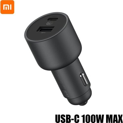 Xiaomi Vehicle Quick Charger Charge Adapter Dual USB-A USB-C Ports LED Light for Phones Laptop Battery Bank Charging Devices