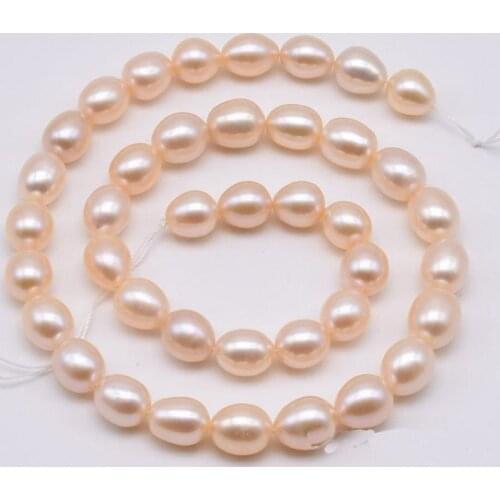 AAA Pink Pearl Jewellery,8-9mm Rice Top Quality Natural Freshwater Oval Pearl Loose Beads,New Free Shipping