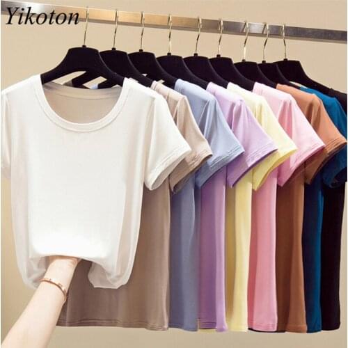 T-Shirt Cotton Women Summer Shirts O-Neck Plus Size Short Sleeve Basic T-Shirts Tee Top Female clothing 2021 camisetas de mujer