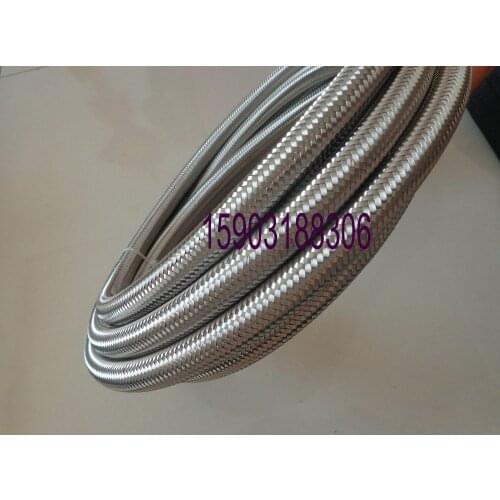10M Silver 4AN AN 4 Two layers Stainless Steel Braided Racing Hose Fuel Oil Line x 10 M Meter