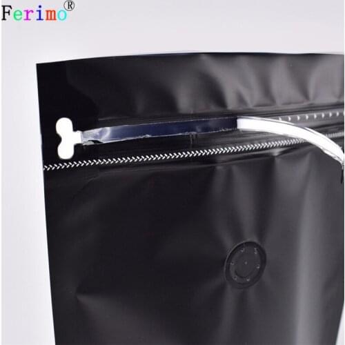 100pcs 15*23cm(5.9*9in) Black Zip Lock Bags Aluminum Foil Plastic Ziplock Air Valve Package Bag Wholesale