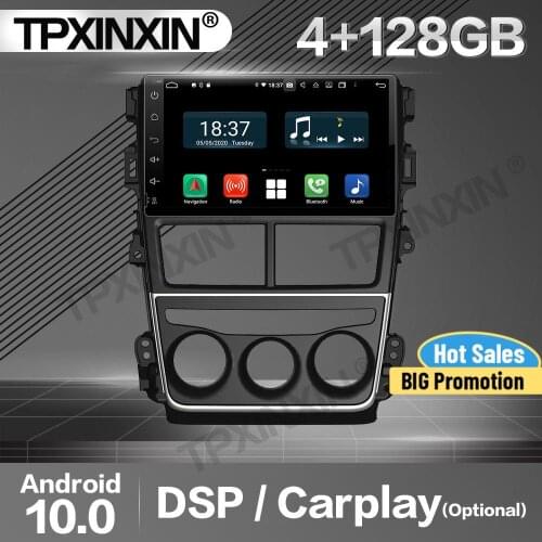 128G Carplay Car Radio 2 Din Stereo Receiver Android For Toyota Vios Yaris 2017 2018 2019 GPS Navigation Player Audio Head Unit