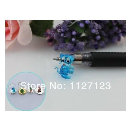 30pcs 15x13MM Blue Cat For Jewelry Necklace Making,Wishing Vial Pendant,Empty Containers,glass globe bottle