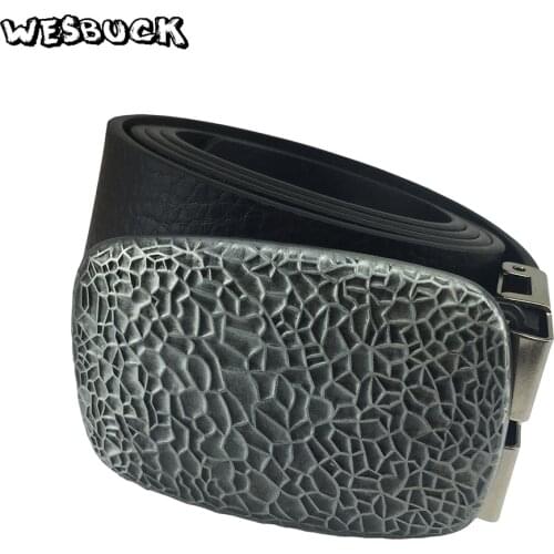 5 PCS MOQ WesBuck Brand Blank DIY Metal Belt Buckles for Man Unisex Western Buckle Cowboys Cowgirls Paracord Buckle With PU Belt