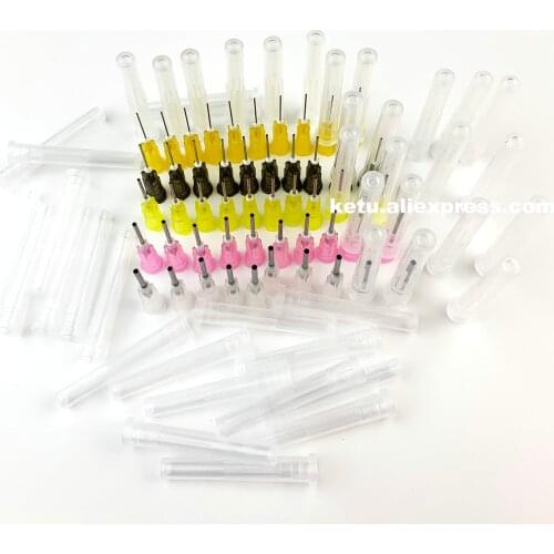 50PCS adhesive glue liquid Dispensing Needle blunt Tips 1/2inch WITH CAPS 16G, 18G, 20G, 22G, 25G Mixture