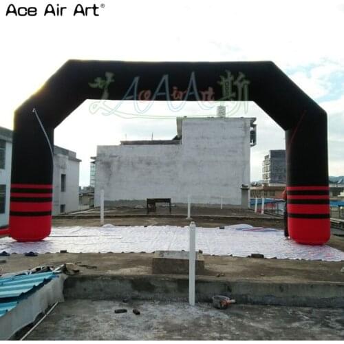 8x4m black inflatable advertising arch,start finish line archway event ceremory entrance gate with colored legs for sale