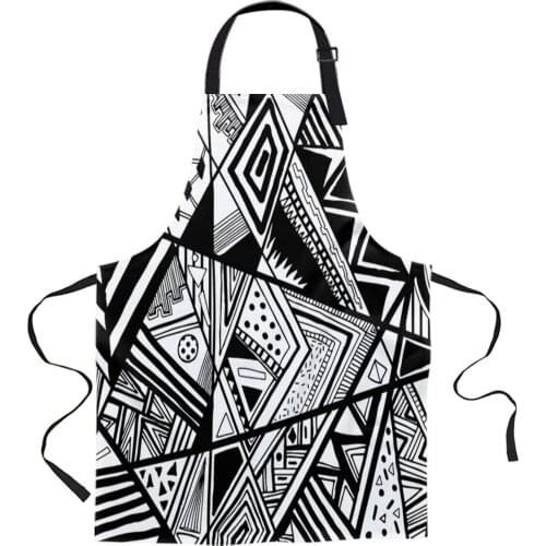 Abstract Geometry Printed Kitchen Cooking Baking Aprons Canvas Sleeveless For Women Man Kids Home Delantal Cocina
