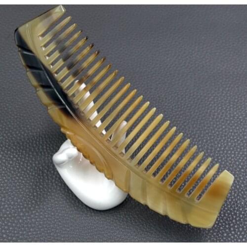 Natural Yak Horn Comb -Width Tooth & Fine Tooth Horn Brush Anti-Static Comb