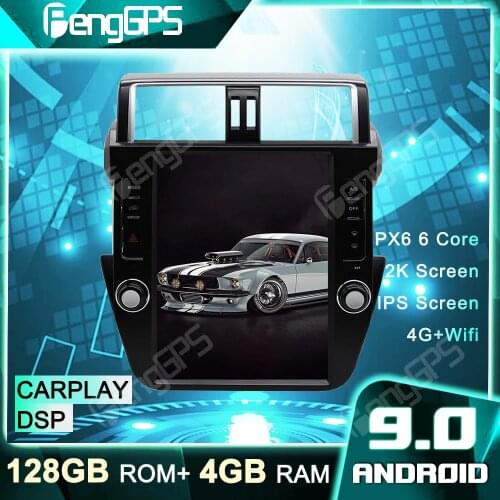 4+128G Car DVD Player GPS Navigation For Toyota Land Cruiser Prado 150 2014-2017 Tesla Style Android Radio Car Stereo Headunit