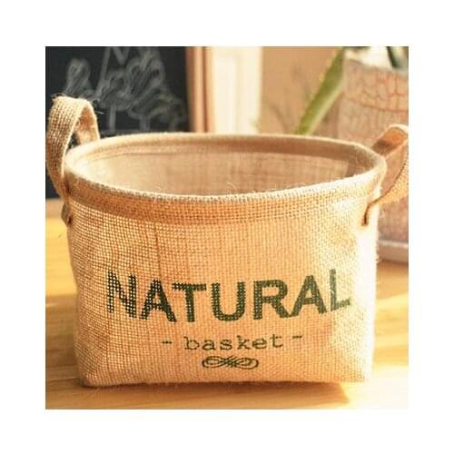 Asian linen art storage barrel desktop finishing box bathroom debris waterproof storage dirty clothes barrel creative retro pape