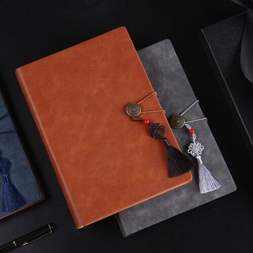 A5 Notepad Stationery Business Magnetic Buckle Creative Chinese Knot PU Leather Loose-Leaf Notebook 2021 Planner Hand Book