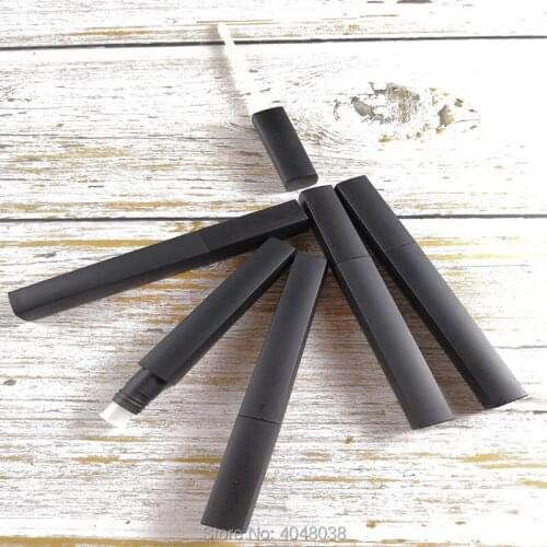 Black Plastic Lip Gloss Tube DIY Empty Square Lip Gloss Packaging Container Refillable Bottles Lipstick Liquid Oil Tubes 50PCS