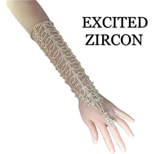 EXCITED ZIRCON peach heart rhinestone jewelry long bracelet luxury fashion sexy rhinestone crystal bracelet romantic gift