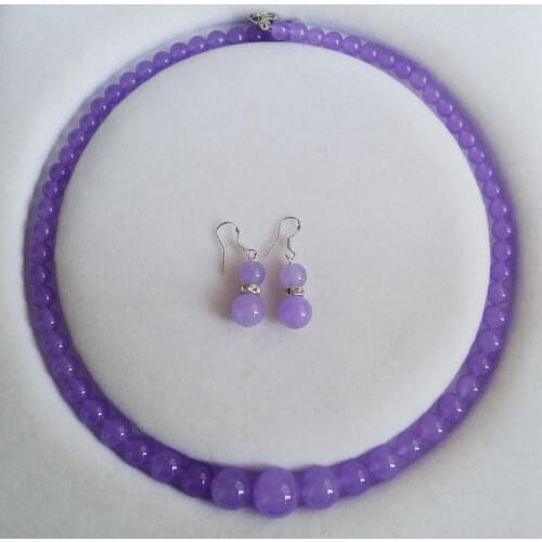 6-14mm Natural Alexandrite Round Beads Necklace Earrings Set 18" AAA