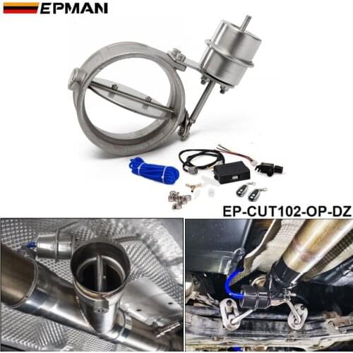 Exhaust Control Valve Set With Vacuum Actuator CUTOUT 102mm Pipe OPEN STYLE with Wireless Remote Controller EP-CUT102-OP-DZ
