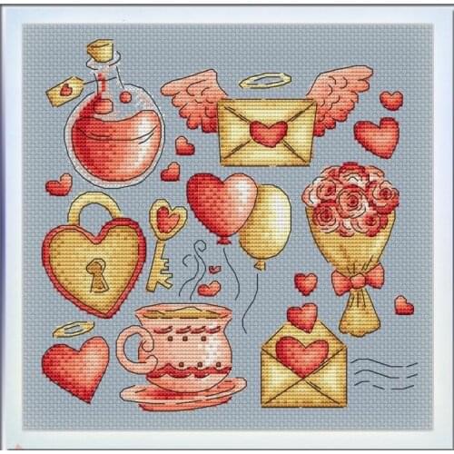 Sky blue heart Cross Stitch Kit Packages Counted Cross-Stitching Kits New Pattern NOT PRINTED Cross stich Painting Set