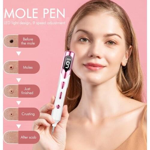LCD 9 Level Face Skin Dark Spot Remover Mole Tattoo Removal Laser Plasma Pen Machine Facial Freckle Tag Wart Removal Beauty Care
