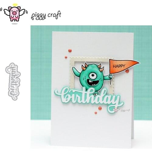 Piggy Craft metal cutting dies cut die mold Birthday letter Scrapbook paper craft knife mould blade punch stencils dies