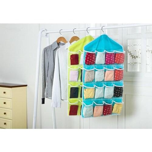 1PC 16 Pockets Multifunction Underwear Sorting Storage Basket Door Wall Hanging Closet Organizer bag cajas organizadora OK 0458