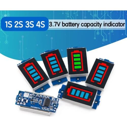 1S 2S 3S 4S Single 3.7V Lithium Battery Capacity Indicator Module 4.2V Blue Display Electric Vehicle Battery Power Tester Li-ion