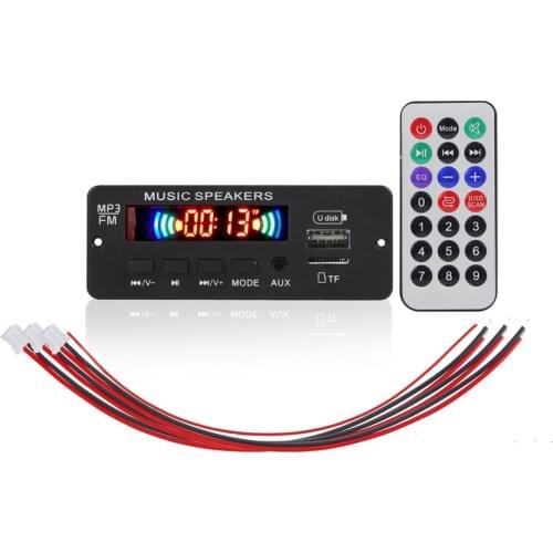 MP3 Decoding Board Wireless Car TF Card Slot/USB/FM Audio Module Music Player with Remote control Cables