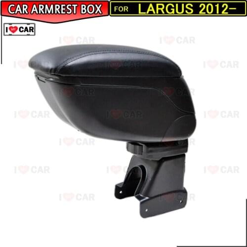For Lada Largus 2012- car armrest storage box center console leather arm rest cup holder central part car styling MA