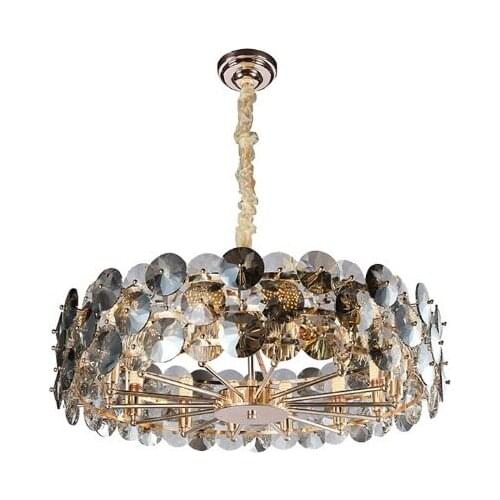 Post-modern light luxury Hong Kong-style designer living room lighting model room restaurant personality smoke gray crystal