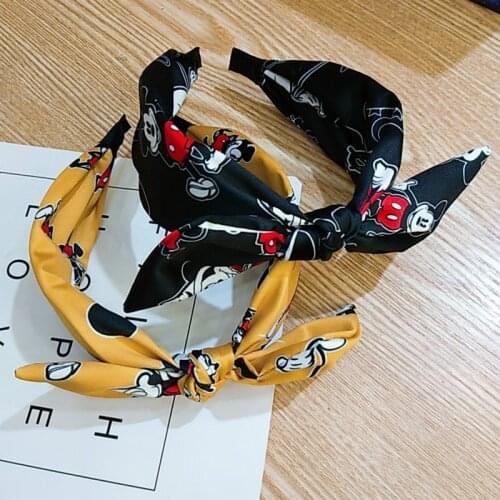 Disney new cute cartoon headband rabbit ears hairpin girls ladies Mickey mouse bow headband fashion toys