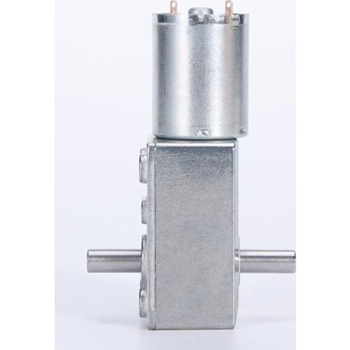 JGY-370 DC Motor Diy Robot Geared Motor 6V-24V 2RPM To 150RPM Full Metal Gearbox High Torque Dual Output Shafts Worm Gear Motor