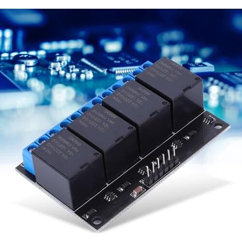 SL25A04 4-Channel Bistable Self-Locking Relay Module DC5V Button MCU Low-Level Control Switch AC 250V / 10A, DC 30V / 10A