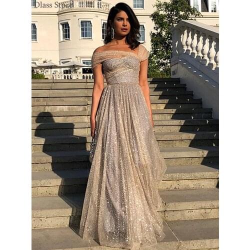 Gray Prom Dress Sequin Tulle 2020 New A-line One Shoulder Sexy Backless Sleeveless Floor Length Evening Dress вечернее платье