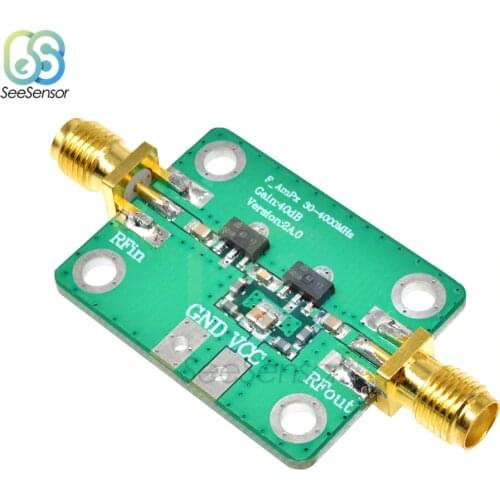 30-4000mhz RF Wideband Amplifier Gain 40dB Low Noise Amplifier LNA Board Modules DC 5V 50Ω for FM HF VHFf/UHF