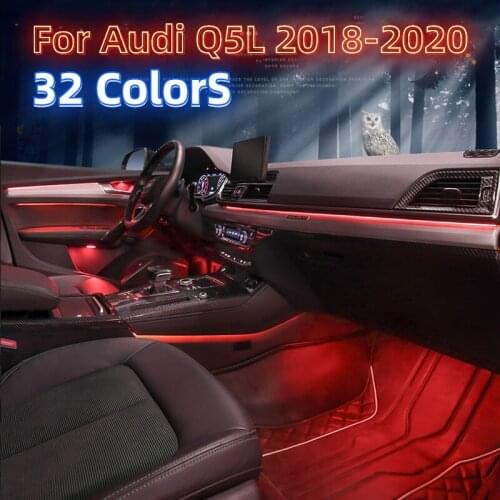 32 Color LED Ambient Light Lamp For Audi Q5L 2018-2020 Ambient Lamp Lights for Q5L Interior Atmosphere Light