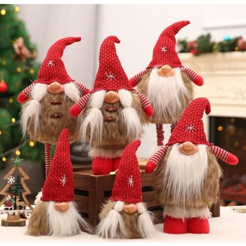 Christmas Tree Decor Red Rudolph Doll Toys Christmas Elf Dolls Home Decor Accessories Christmas Gift for Children Navidad 2022