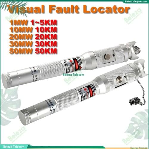 Advanced 1-50KM VFL Fiber Optic Laser Source Visual Fault Locator 10MW 50MW Fiber Optic Cable Tester