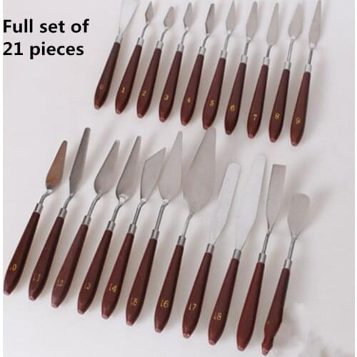 High Quality 21 Pcs of Oil Painting Knifes Set Oil Painting Scraper Stainless Steel Palette Knife Painting Tools Art Supplies