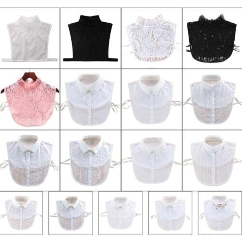 17 Styles Women Vintage Ruffles Stand Lapel Fake Collar Detachable Blouse Half Shirts Necklace Sweater Vest Accessories
