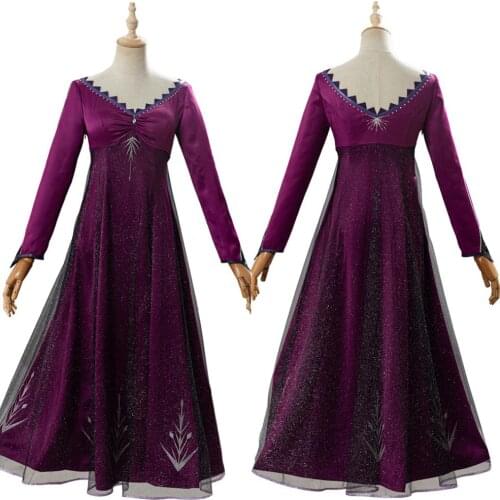 Elsa Cosplay Costume Adult Purple Dress Halloween Carnival Party Cosplay Costumes For Women Girls Elsa Dress