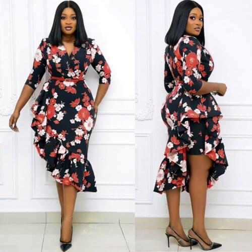 2021 Summer Dresses For Women Elegant Vintage Office Ladies Clothing Bodycon Classy Female African Modest Vestidos Robe