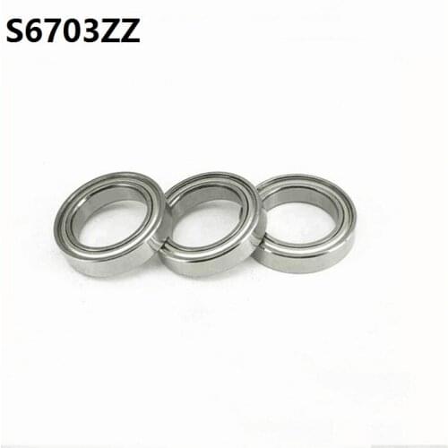 10pcs/lot S6703ZZ S6703 ZZ Ball bearing 17*23*4mm Stainless Steel Deep Groove Ball Bearing 17x23x4mm
