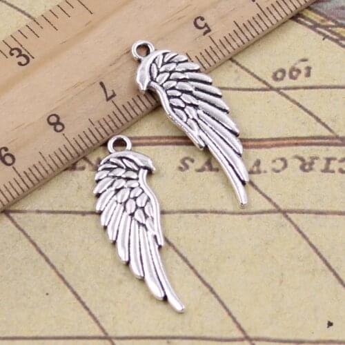 15pcs Charms Double Sided Angel Wings 33x12mm Tibetan Pendants Crafts Making Findings Handmade Antique DIY Jewelry