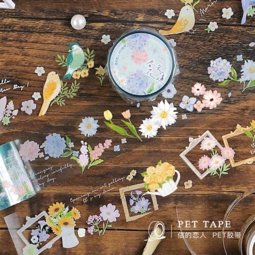 SaYing 30mmx3m Flower Bird Animal Washi Tape Cute Pattern Stickers Masking Tape Diary Scrapbooking Decoration Stationery Kawaii