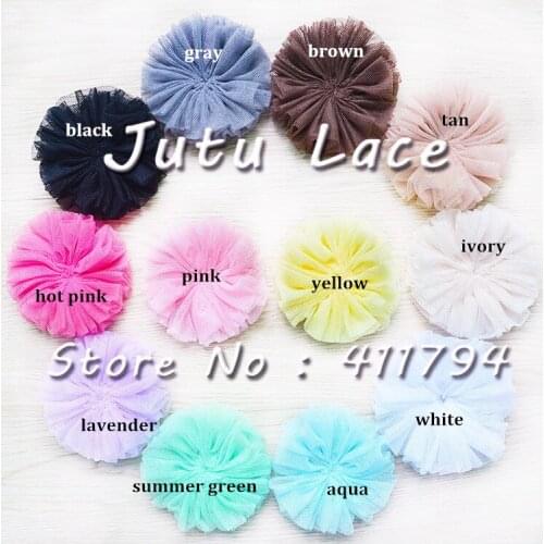 60 pcs/lot ,3.5'' shabby mesh flowers ,ballerina flowers , mesh flowers for apparel hair accessories