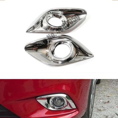 ABS Chrome For Mazda 6 Atenza 2013 2014 2015 Accessories Car front fog lampshade frame Cover Trim Sticker Car styling 2pcs