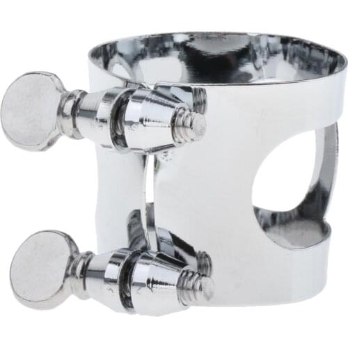 Alto E-flat Saxophone Mouthpiece Ligature Clamp Double Screws Adjust Silver
