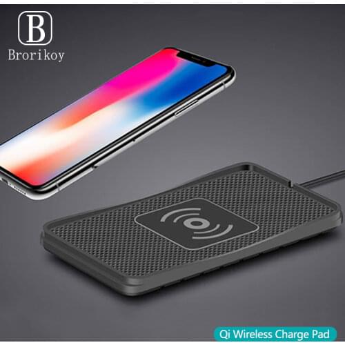 10W Car Qi Wireless Charger Pad Silicone for Samsung S20 S10 Note 10 + iPhone 11 Pro Max 8 Plus Wireless Car Fast Charging Pad