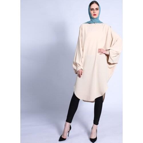 Womens Turkey Blouses 2021 Summer Muslim Long Shirt Casual Long Sleeve Blusas Female Tops Plus Size Tunic
